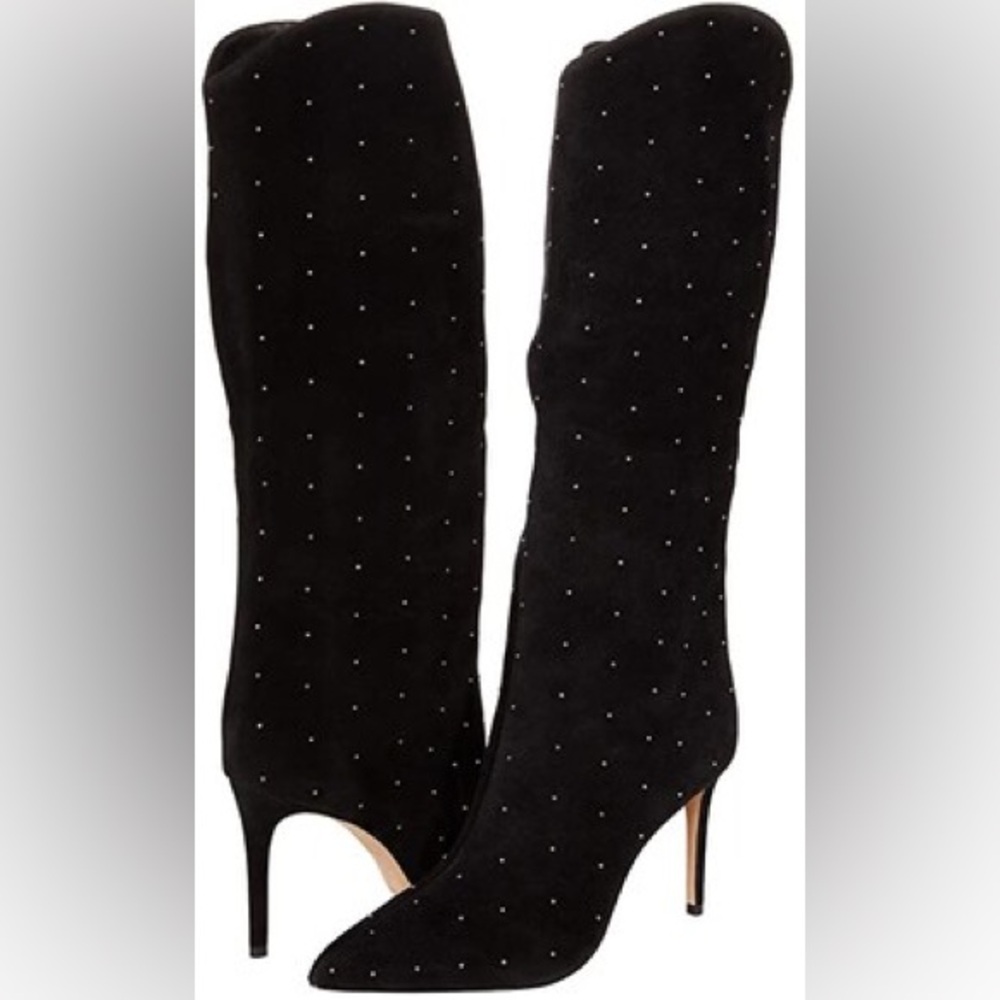 Schutz Maryana studded tall suede boots. Size 5.5